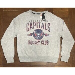 Adidas Size M Washington Capitals Vintage Grey Crewneck Sweater NWT